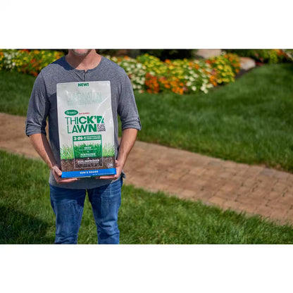 Turf Builder 12 Lbs. 1,200 Sq. Ft. THICK'R LAWN Grass Seed, Fertilizer, and Soil Improver for Sun & Shade