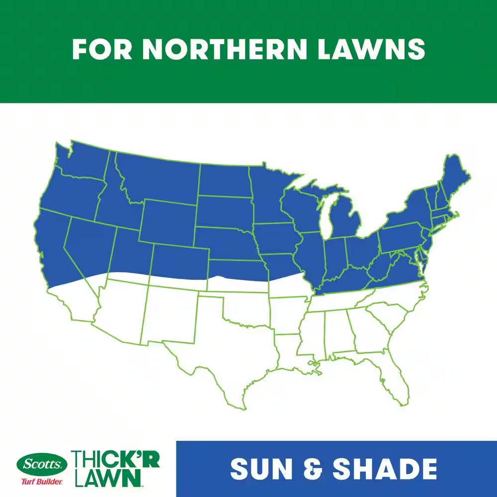 Turf Builder 12 Lbs. 1,200 Sq. Ft. THICK'R LAWN Grass Seed, Fertilizer, and Soil Improver for Sun & Shade